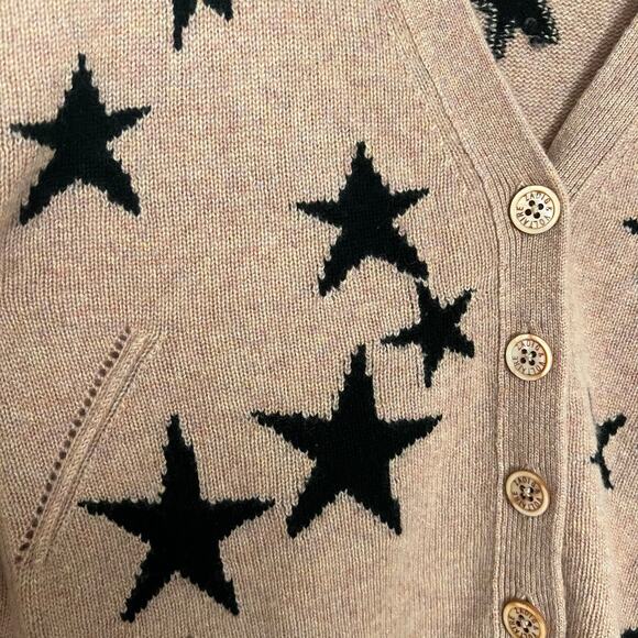 Zadig & Voltaire Mirka Stars Intarsia Blush Cashmere Cardigan Sweater Size XS - Picture 9 of 16